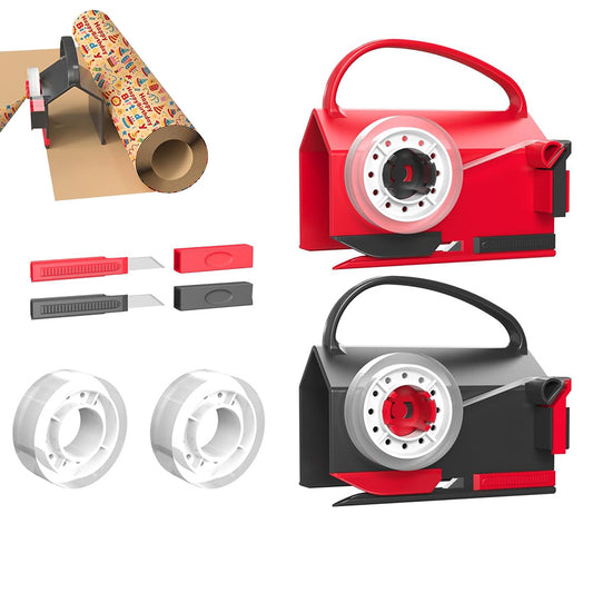 2Pcs Wrapping Paper Cutter and Tape Dispenser Set