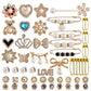 55Pcs Charms for Socks Pin Brooch Gold Bling Sock Jewelry Charms for Women