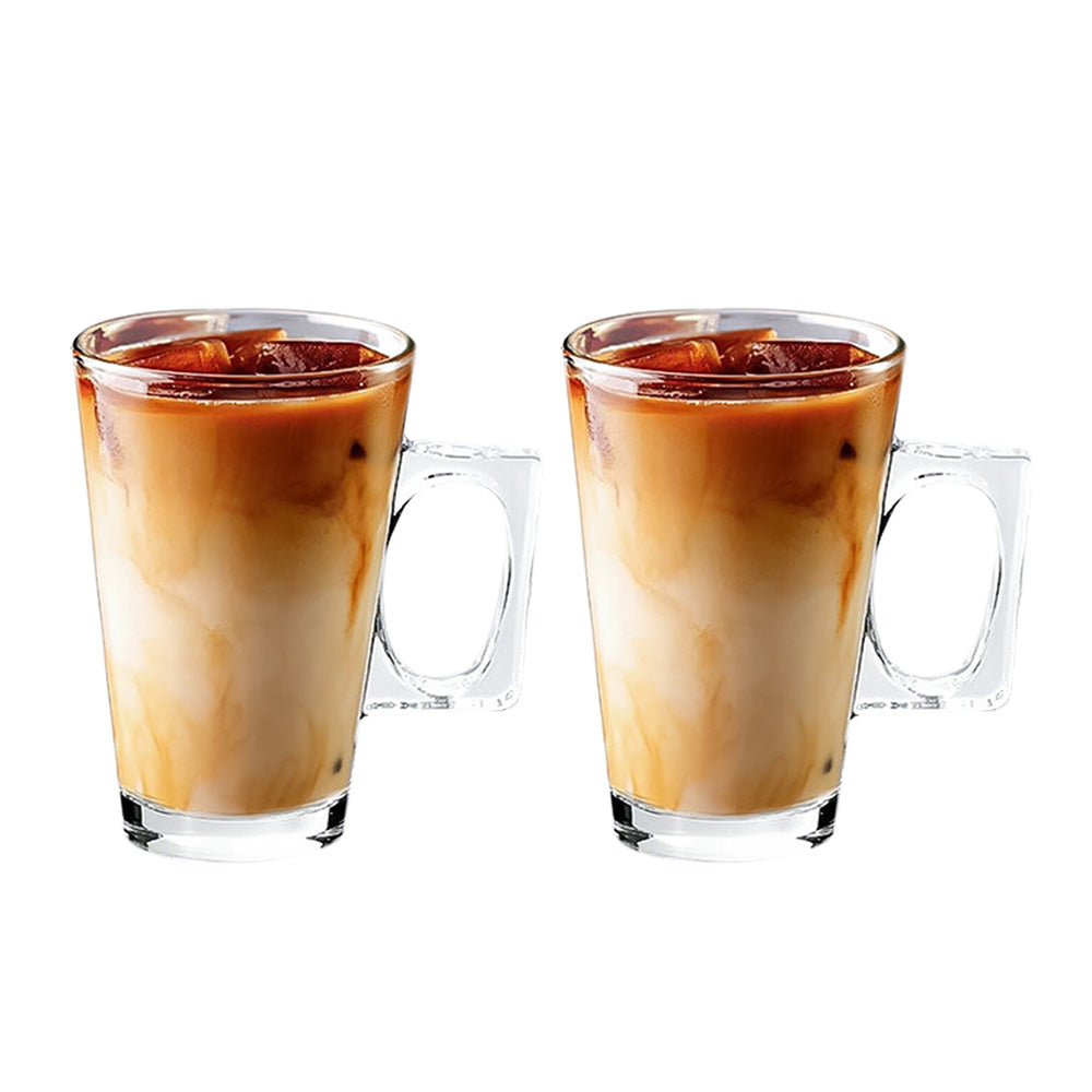 2 Pack 440ml Thick Glass Mugs for Juice Drinks Wine for Home and Office