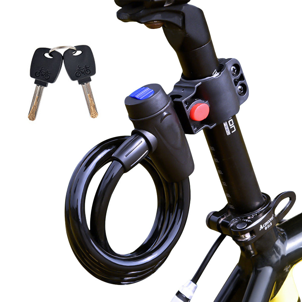 Anti-theft Security Bike Cable Lock Bicycle Lock With Bracket And 2pcs Keys