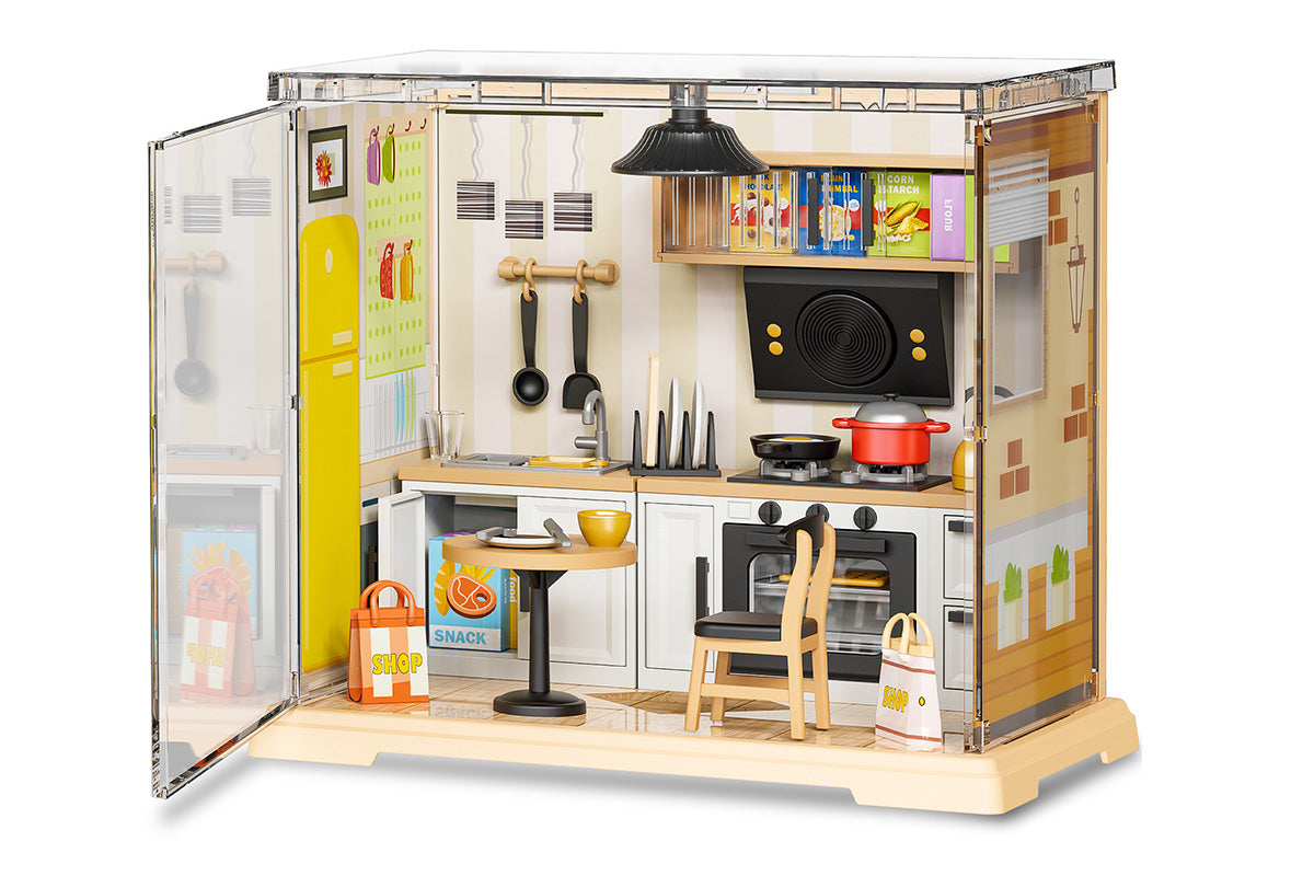 DIY Miniature Dollhouse Kit 3D Puzzle Dollhouse Toy with Dust Cover and Light