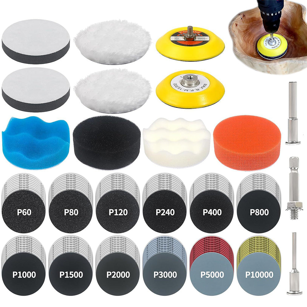 133 Piece 75mm Sanding Disc and Polishing Kit for Drills Rotary Tools