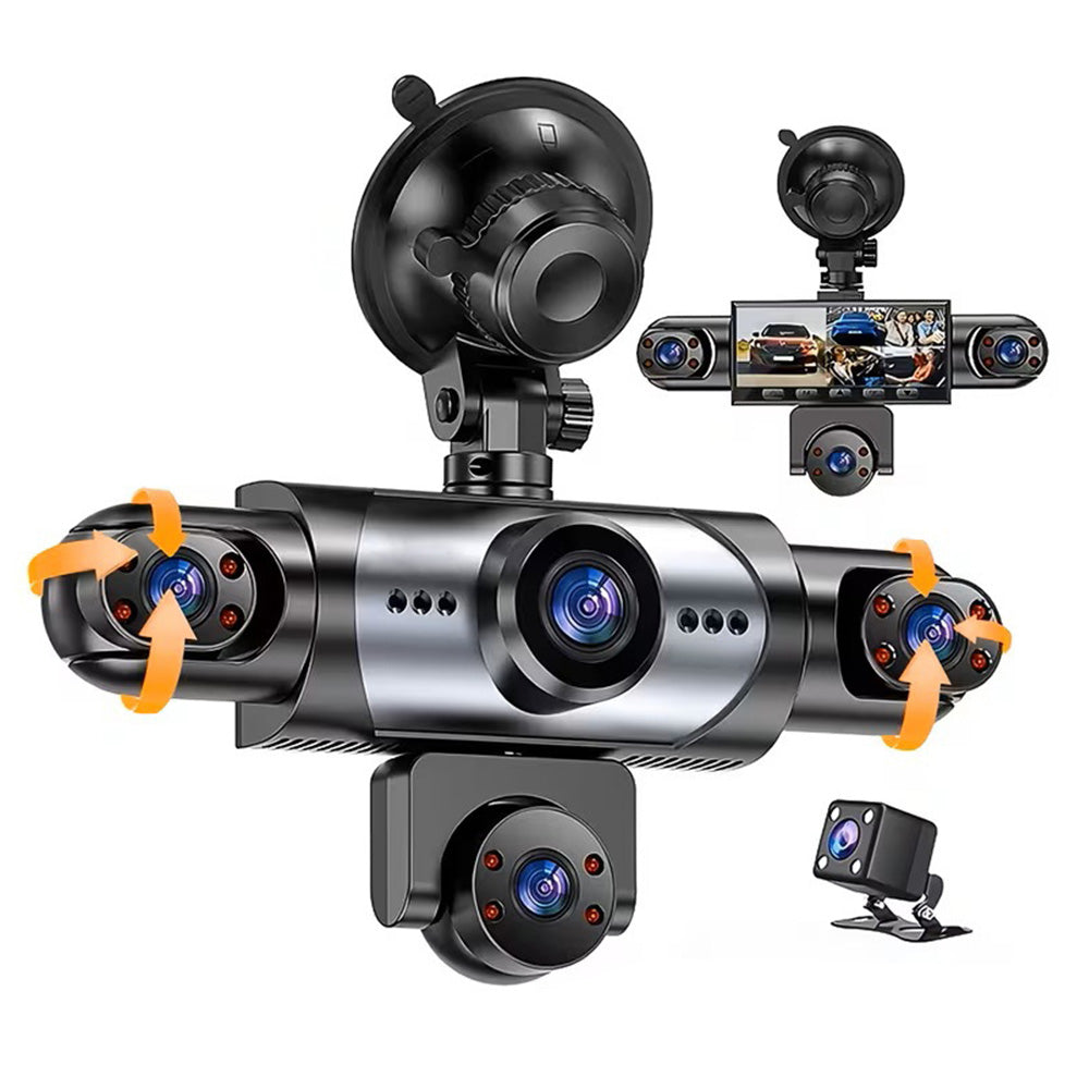 5 Channel WiFi 1080P Dash Cam Front Rear Left Right Interior for Cars