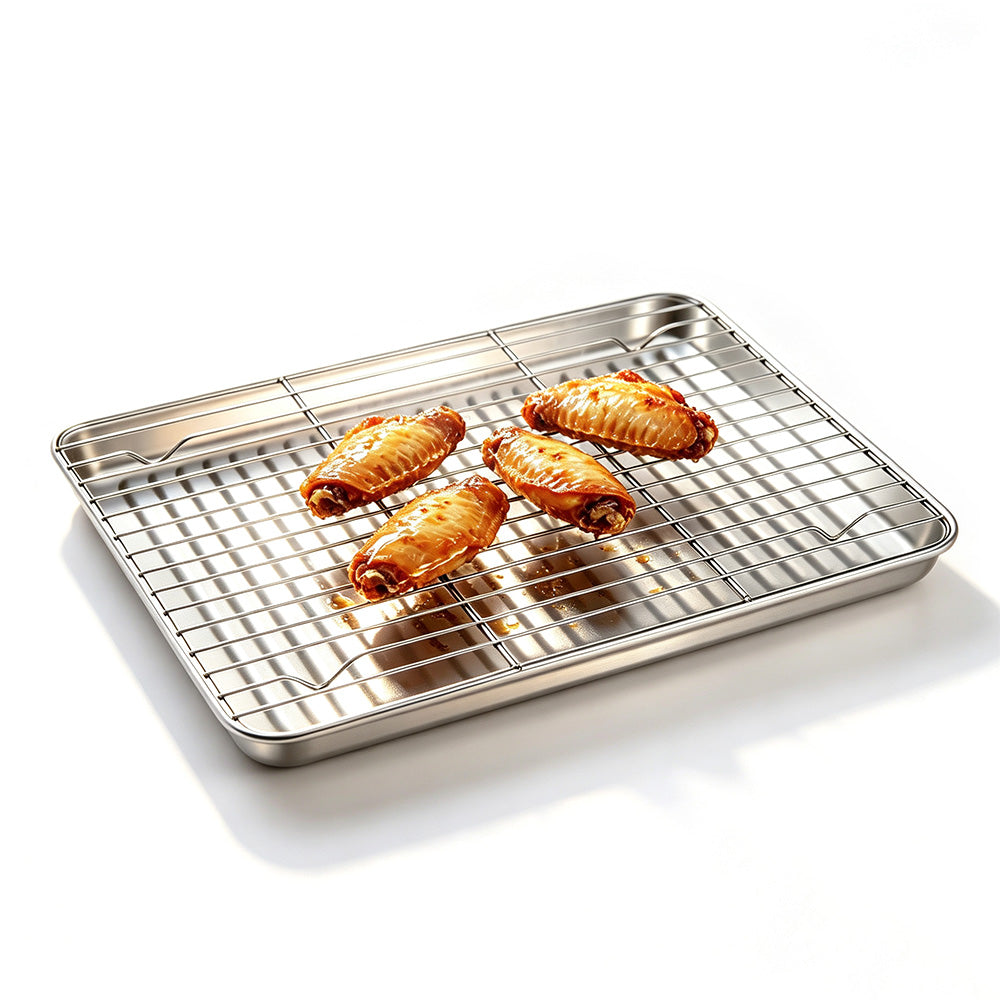 304 Stainless Steel Baking Sheet and Cooling Rack Set for Oven and Air Fryer