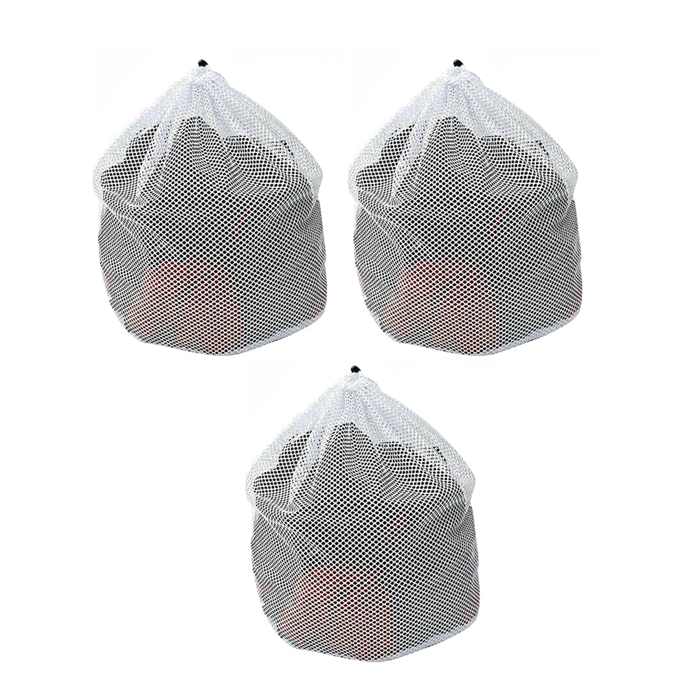3Pcs Laundry Washing Large Mesh Net Bags Drawstring Clothes Cleaning