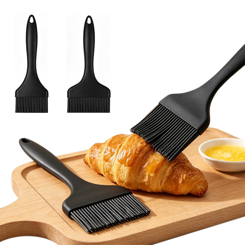 2 Pack Large and Small Silicone Basting Brushes for BBQ Baking and Oil