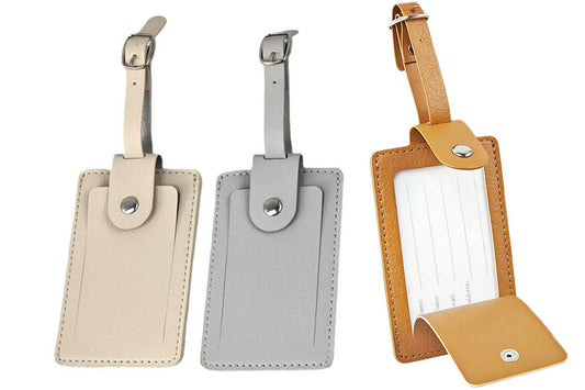 PU Leather Luggage Tags Cute Travel ID Labels Baggage Tag for Suitcase Backpack
