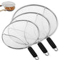 3PCS Stainless Steel Grease Splatter Guard for Frying Pan Ultra Fine Mesh Lids Splatter Screen for Cooking