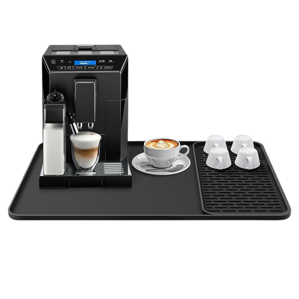 Silicone Coffee Mat with Detachable Dish Drying Mat for Coffee Maker Dish Rack