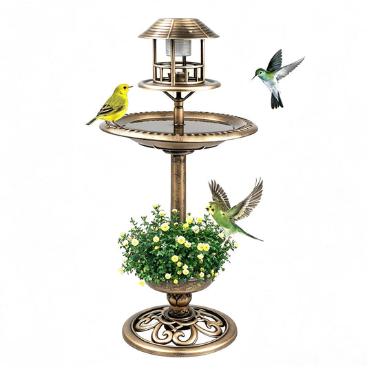 Three in One Solar Bird Bath Feeder