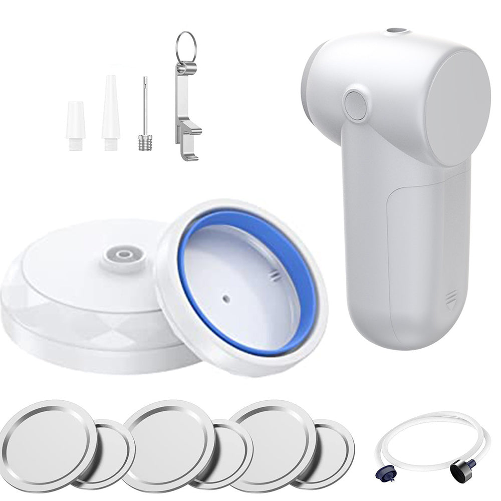 6-in-1 Handheld Vacuum Pump with 6 Mason Jar Lids