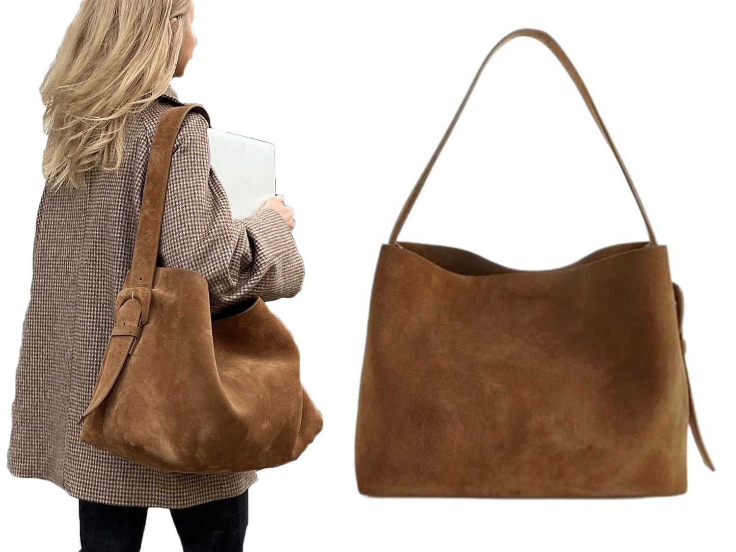 Suede Bucket Bag Tote Bag Shoulder Bag