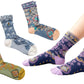 4 Pairs Women's Vintage Saturn Embroidered Retro Floral Socks