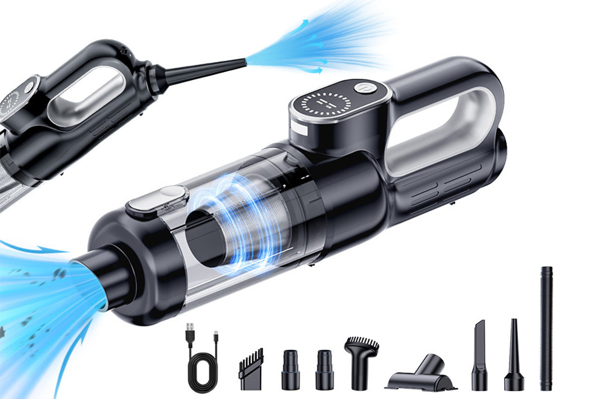 2-In-1 Cordless Car Vacuum and Air Duster Handheld Vacuum Cleaner with LED Light