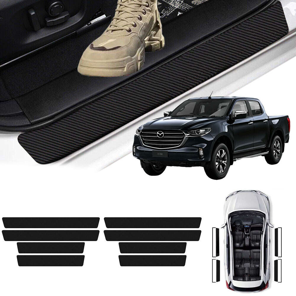 8 Pack Carbon Fiber Texture Car Door Sill Guard Stickers