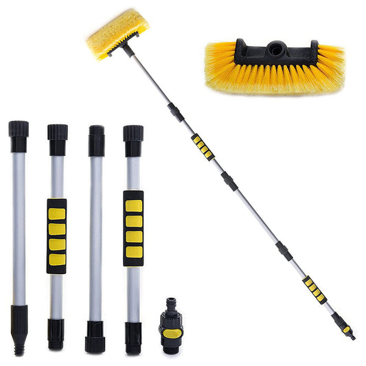 4-Section Car Wash Brush with Soft PVC Bristles Windshield Squeegee Car Wash