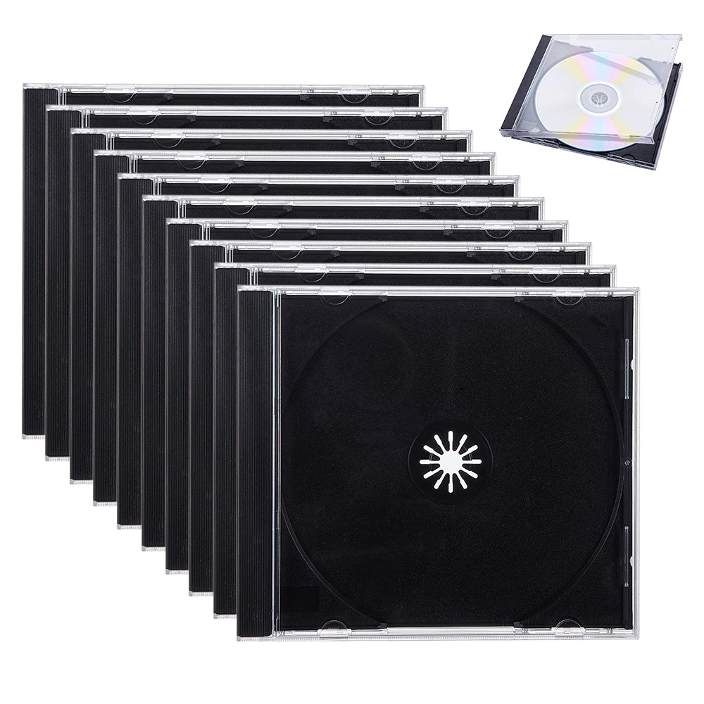 10 Pack Clear CD Jewel Cases for Storage
