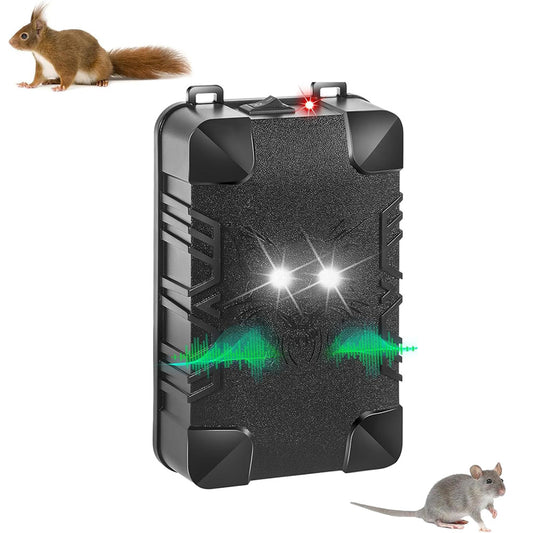 Under Hood Ultrasonic Rodent Repeller with Strobe Light & 3 Power Supply Methods for 12V Cars