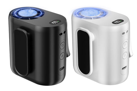 Waist Fan with Ice Cooling Compress 5-Speed or Stepless Adjustable Wireless Clip-On Fan Ice-Cold Fan