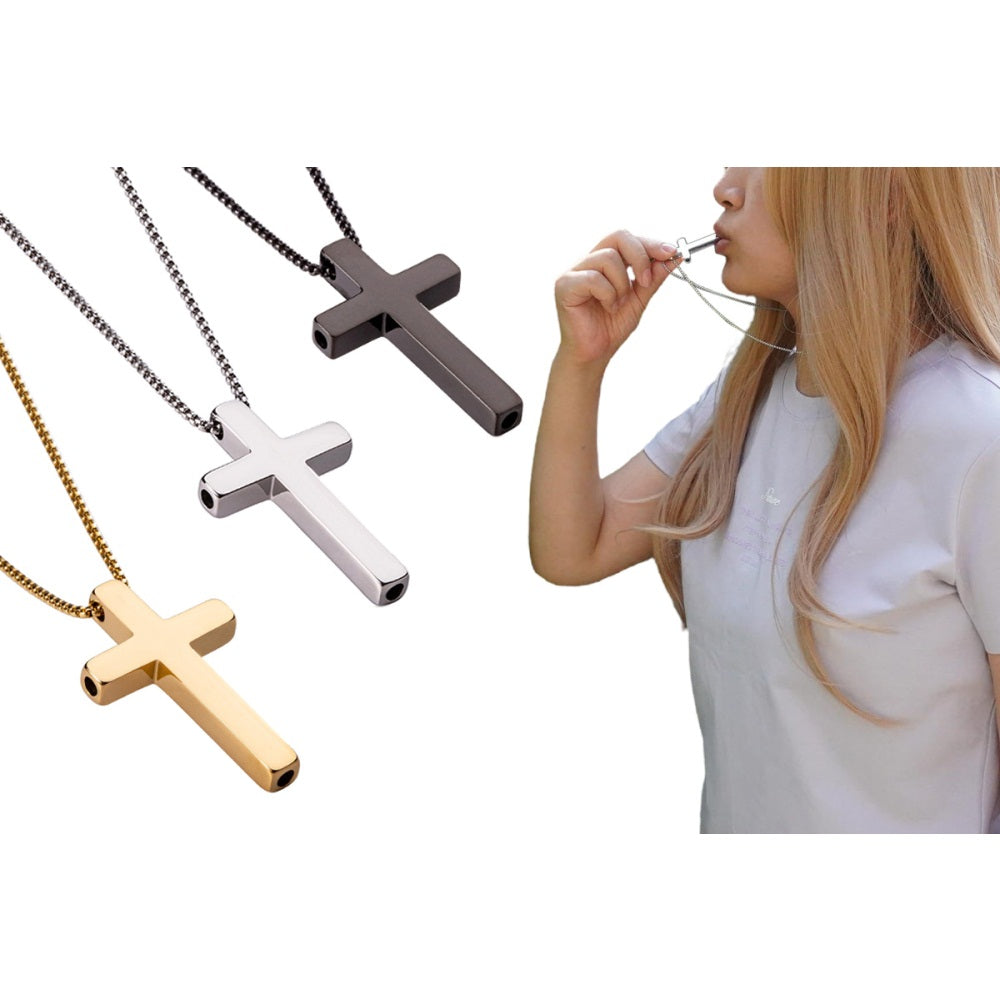 Meditation Necklace Cross Necklace Stress Reducing Breathing Necklace