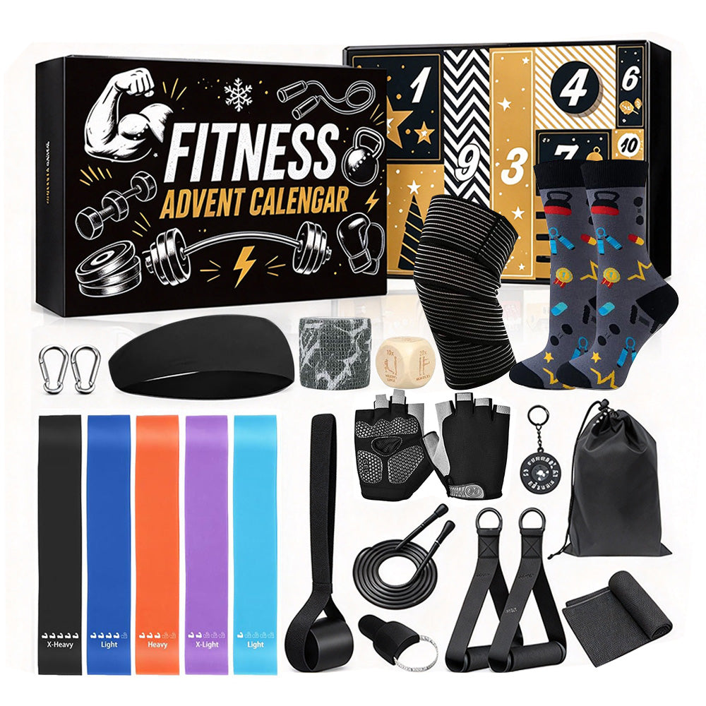 Fitness Advent Calendar Christmas Countdown Gym Gift Set for Men