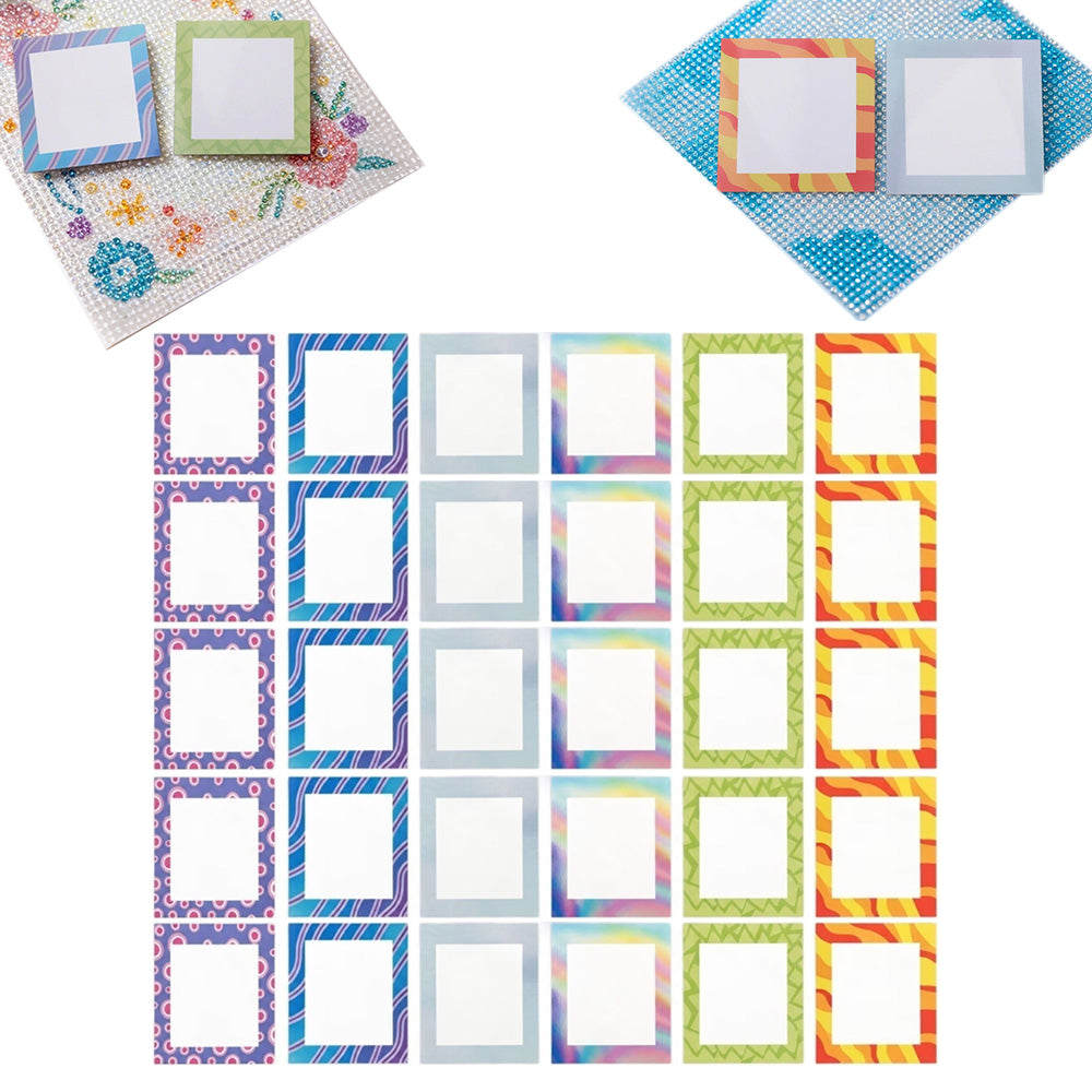 30 PCS Diamond Painting Positioning Paper Colored Adhesive Frame Film for Diamond Art