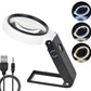 10x 25x Illuminated Folding Magnifier with Light Reading Inspection Tool