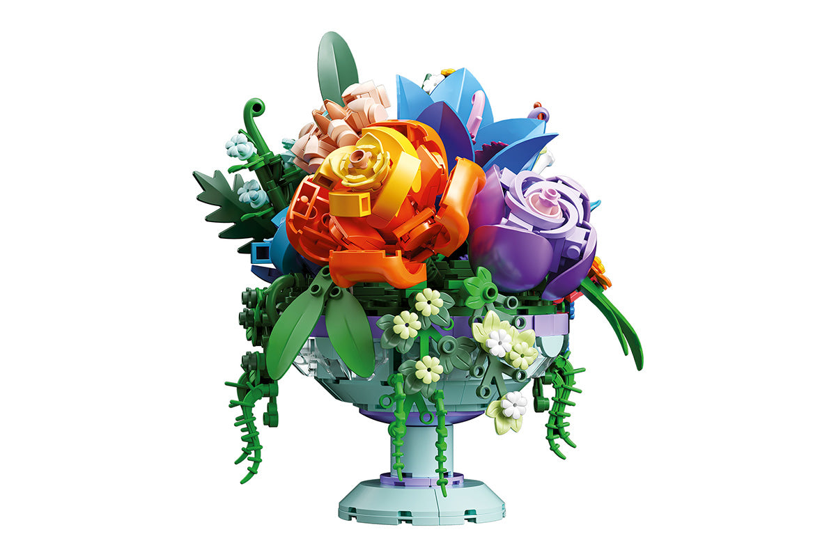 622pcs DIY Flower Bouquet Building Blocks Artificial Floral Arrangement Bricks Toy Compatible with LEGO