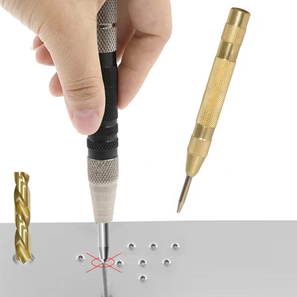 Automatic Center Punch Set Spring Loaded for Metal Wood Hole Marking