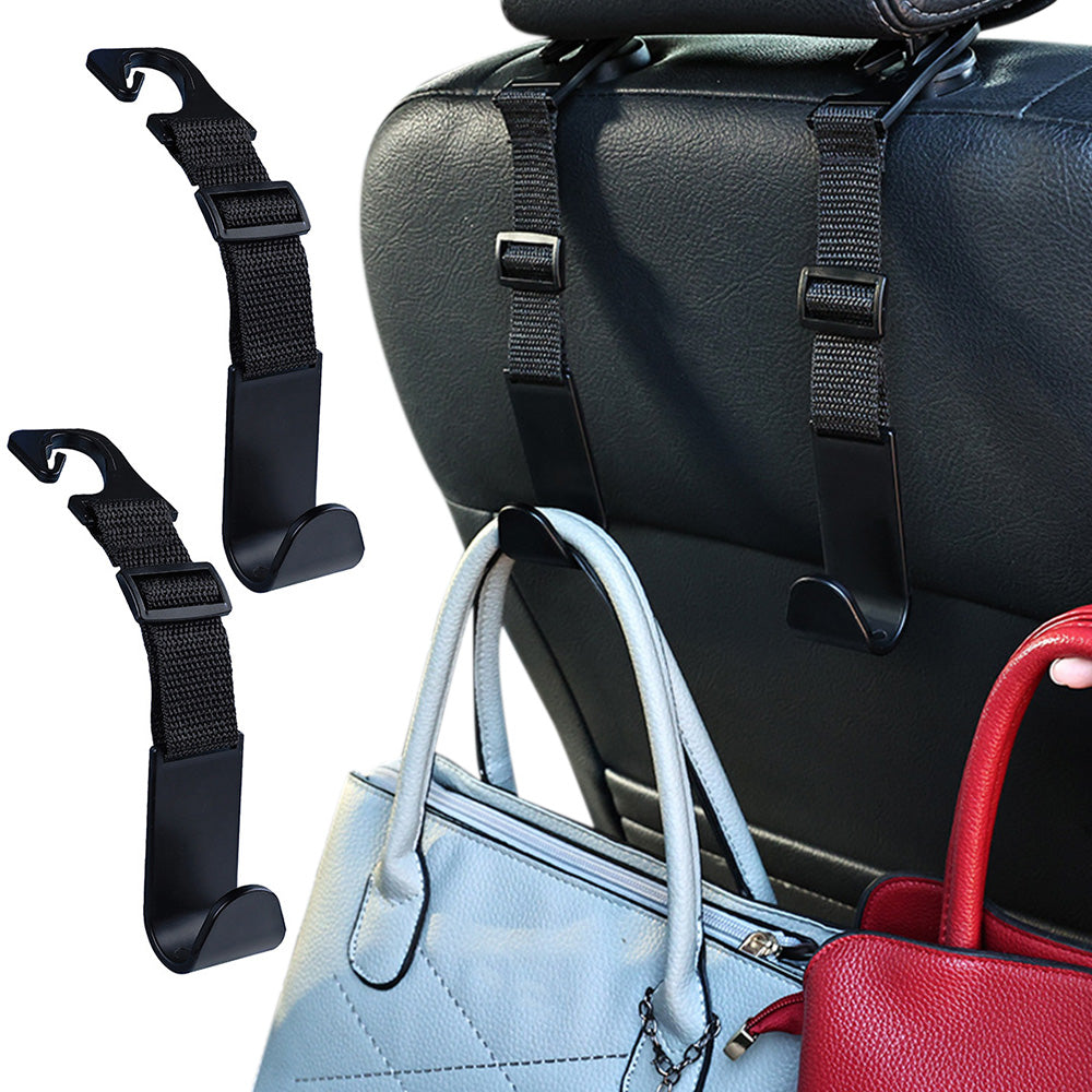4Pcs Vehicle Headrest Hook Adjustable Multi Functional Cargo Hook for Most Cars