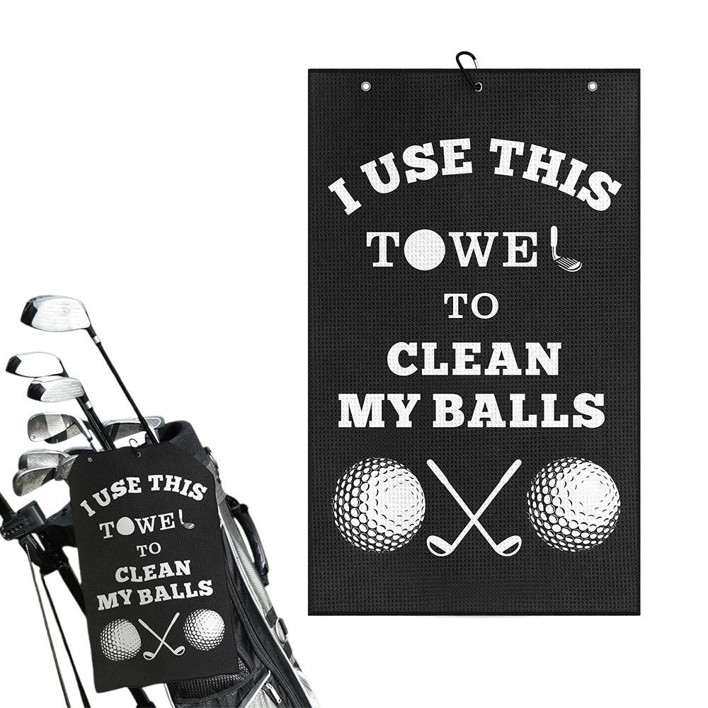 Golf Towel Cleaning Cloth With Clip For Golf Balls Clubs Bags