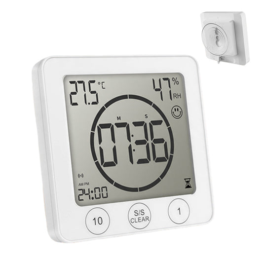 Digital Shower Clock Hygrometer Indoor Thermometer with Timer for Bathroom Kitchen