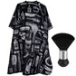 Hair Cutting Cape Waterproof Hair Styling Cape with Snap Closure and Brush
