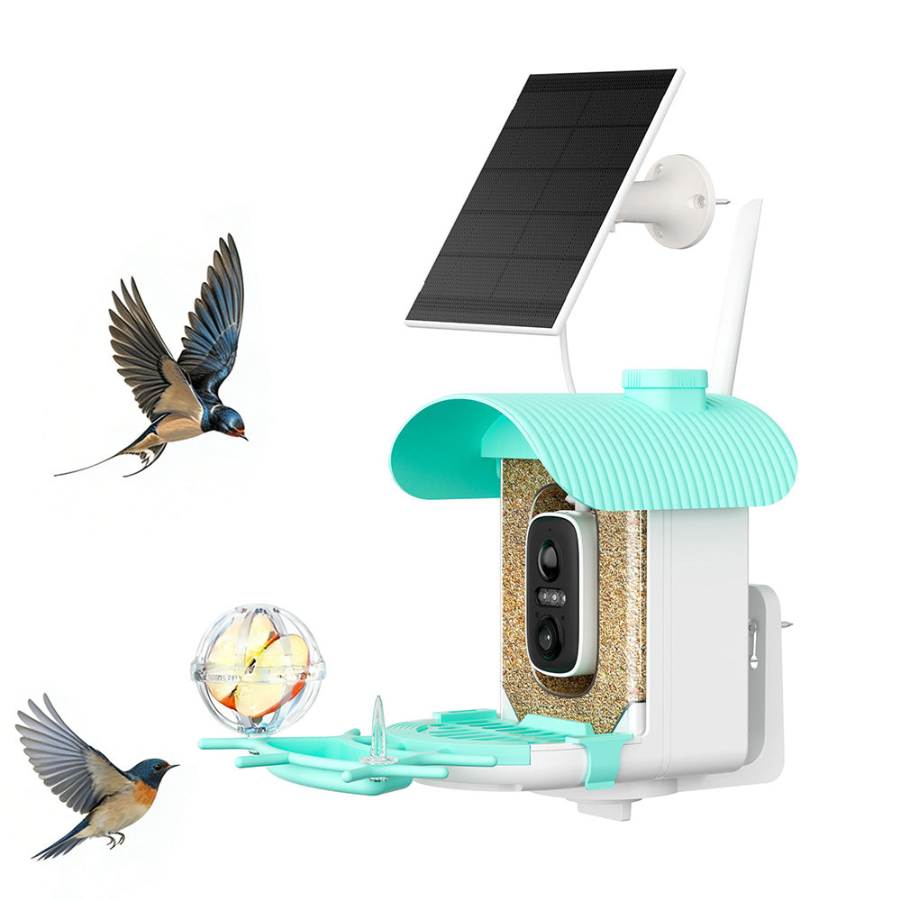 Smart Bird Feeder with Camera AI Identify 10000+ Birds Solar Powered Outdoor Live View for Bird Lovers