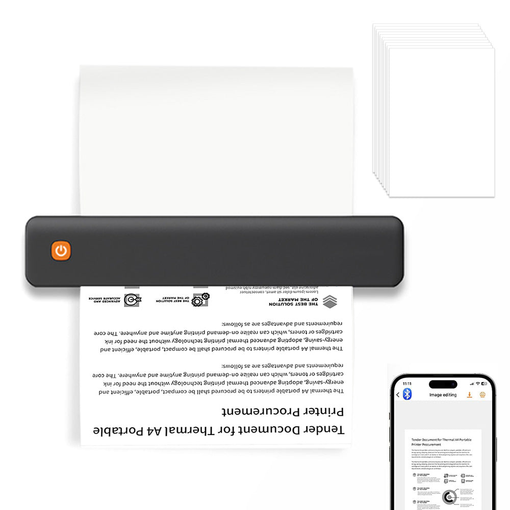 Inkless Portable Printer Bluetooth Wireless Thermal Printer for Students Home Office
