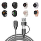 2 in 1 Charging Cable for Garmin Fenix Venu Forerunner USB A and C Ports