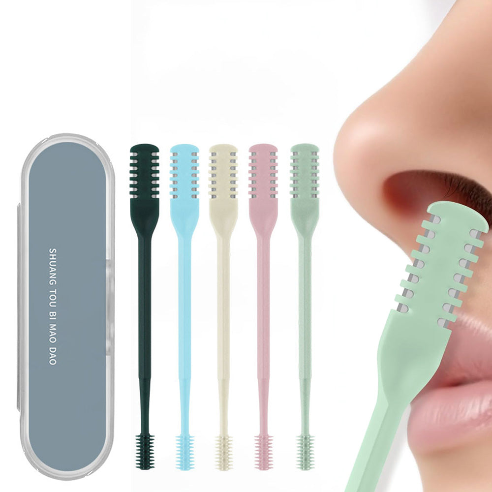 Nose Hair Trimmer for Men Women Double Sided Nose Hair Knife with Nose Picker