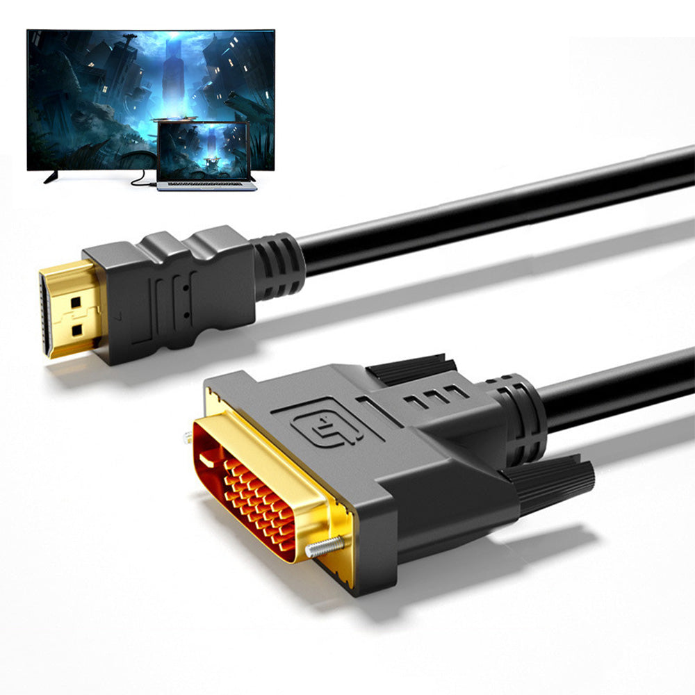 HDMI to DVI-D 24+1 Pin Digital Cable for HDTV, PS3, PS4, Xbox, TV
