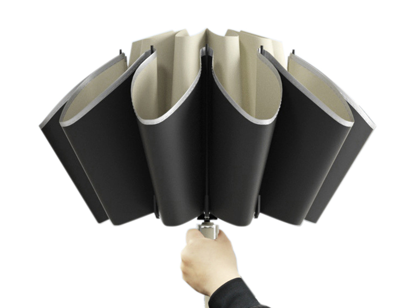 Easy Close Inverted Umbrella Compact Automatic Umbrella with Reflective Stripe