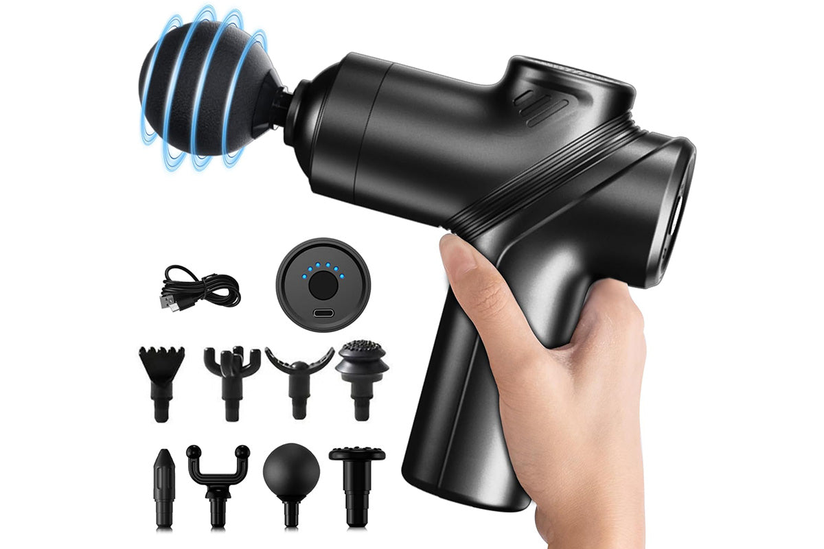Massage Gun with 8 Replacement Heads Deep Tissue Massage Tool