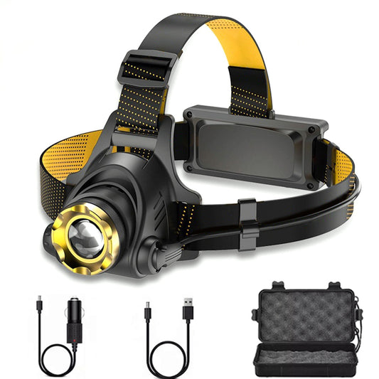 Rechargeable LED Headlamp Zoomable Head Light 3 Modes for Outdoor Camping