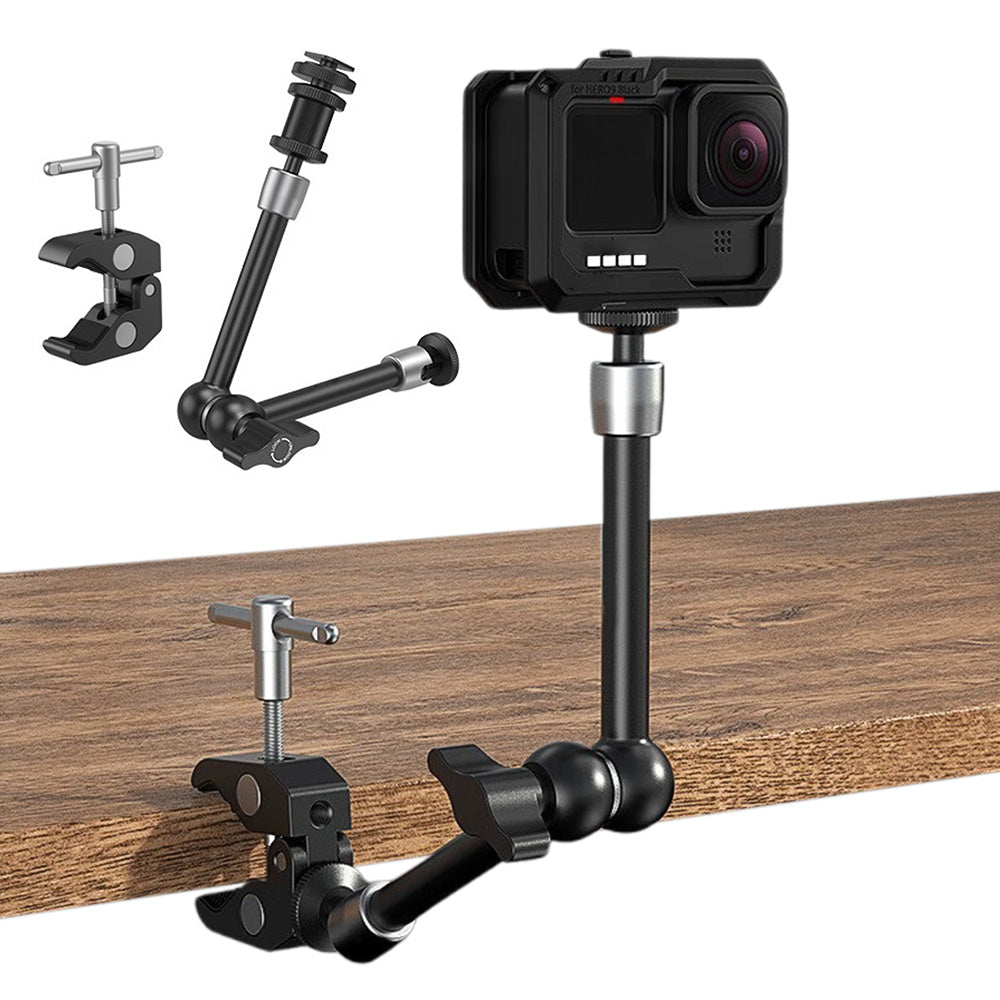 SmallRig11 Inches Adjustable Articulating Magic Arm with Super Clamp and 1/4" Thread Holes for LCD Monitor LED Lights and Cameras