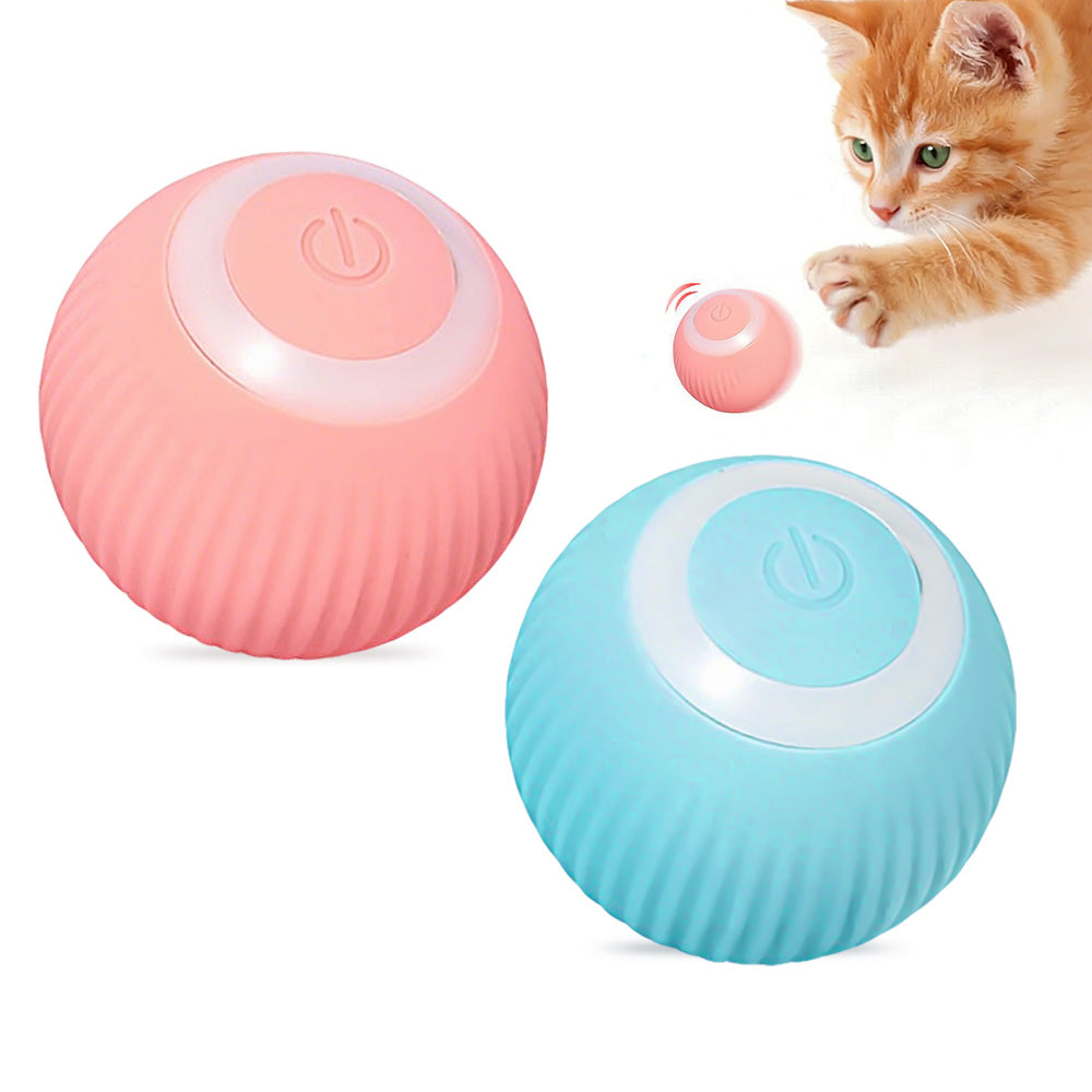 2PCS Interactive Smart Cat Toy Automatic Rolling Cat Ball Self-Moving Kitten Toys