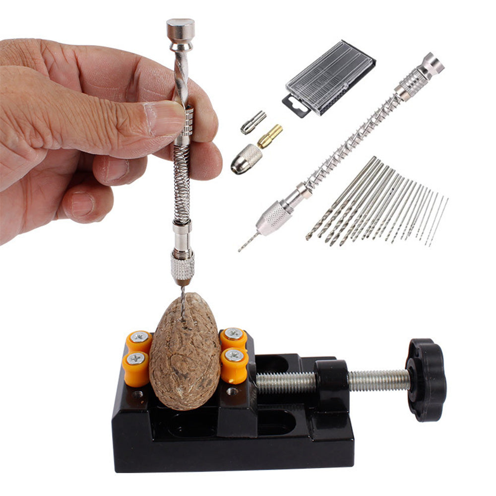 20 PCS Stainless Steel Precision Pin Vise Hand Drill Set Manual Pin Vise Set for Model Craft DIY