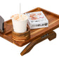 3-in-1 Wooden Sofa Arm Tray with Rotating Phone Holder and Cup Slot