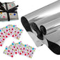 Christmas Silver Gift Wrapping Paper Bouquet Wrap Mirror Film Wrapping Paper with 10pcs Acrylic stickers