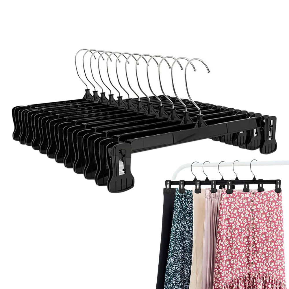 12 PCS 360 Degree Rotating Clothes Hangers with Adjustable Clips for Pants Skirts