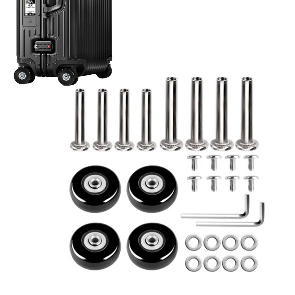 2X Luggage Suitcase Replacement Wheels Rubber Swivel Caster Wheels Bearings