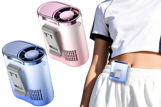 100-Speed Wearable Clip-On Waist Fan 3000mAh Rechargeable Desk Fan