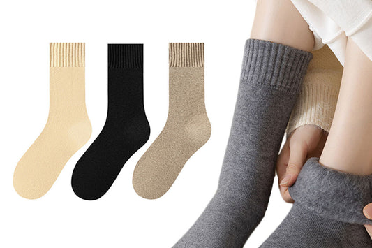 4-Pairs Warm Thermal Socks Women's Winter Fleece Lined Socks Insulated Socks